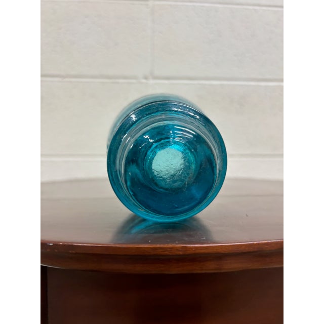 Glass Vintage Hemingray 40 Aqua Teal Glass Insulator For Sale - Image 7 of 7