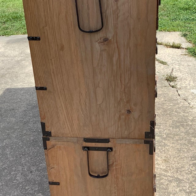 Antique Kiri Wood and Hand Forged Hardware Tansu Chest For Sale - Image 6 of 14