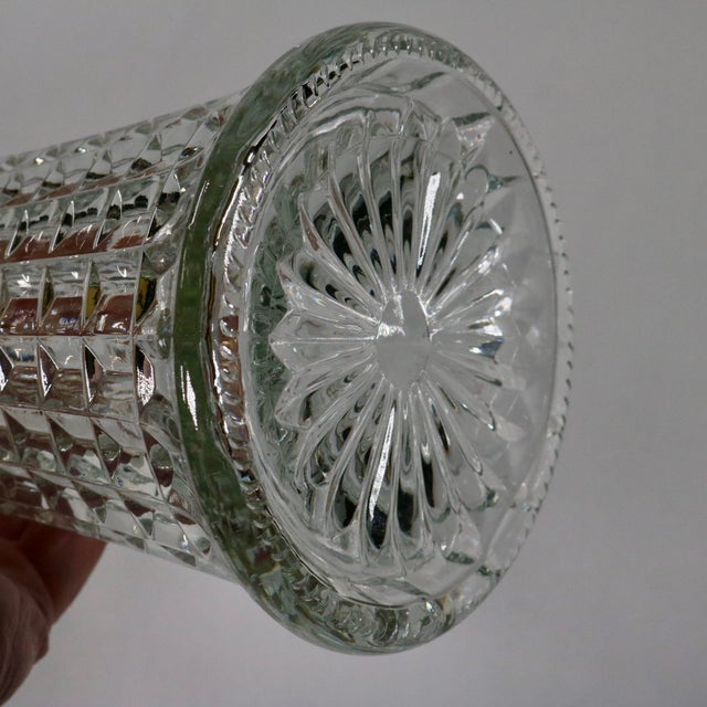 Vintage 1960s Mid-Century Italian Cut Glass and Silverplate Claret Jug For Sale - Image 9 of 13
