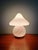 White Murano glass mushroom lamp with pink and gray stripes, brass base, 1970s-80s. Very good condition. Compatible with...