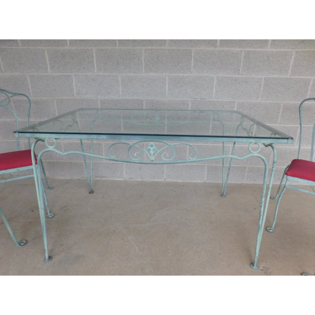 Vintage Woodard Style Wrought Iron Outdoor Dining Set Features quality thick welded iron in a classic woodard style ( no...