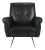 Retro Mid Faux Leather Accent Chair in Black For Sale