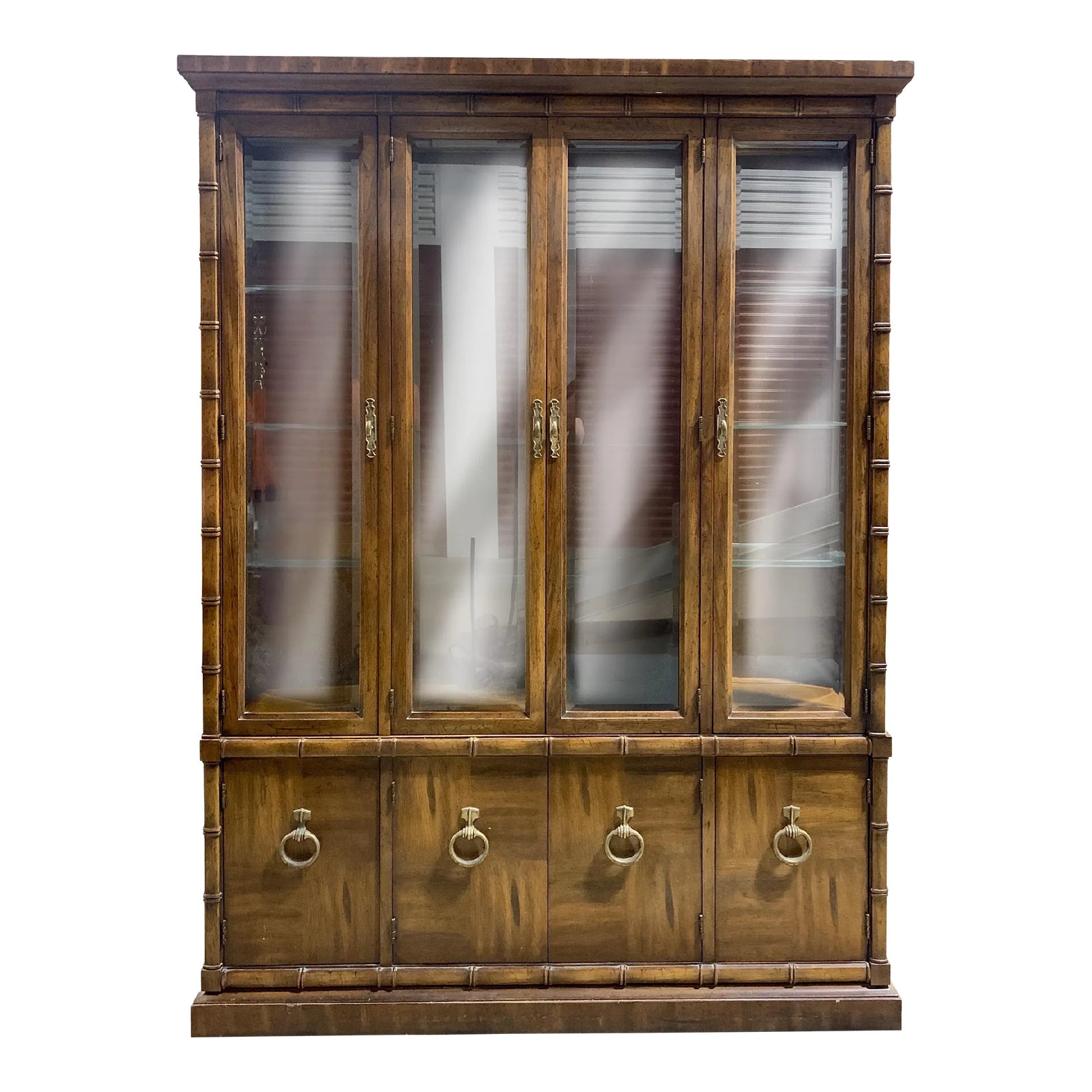 Vintage Faux Bamboo China Cabinet by Drexel Heritage | Chairish