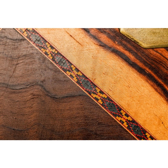 Exceptional High Quality Antique Marquetry Inlaid Wood World War I Militaria Presentation Serving Tray Barware Home Decor For Sale - Image 9 of 15