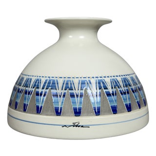 Artistic Ceramic Vase in Geometric Design For Sale