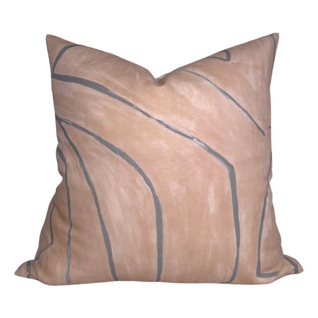 Graffito Rosa Linen Pillow Cover, 20x20 Pillow For Sale