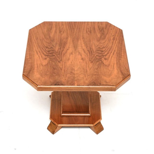 Art Deco Figured Walnut Side Table, 1930s For Sale - Image 4 of 7