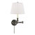 Visual Comfort Signature Candlestick Swing Arm in Bronze with Silk Shade For Sale