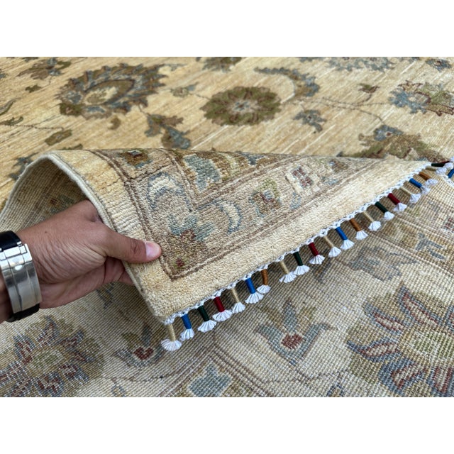 Hand-Knotted Afghan Oushak Chobi Wool Area Rug - 9'0" X 12'0" For Sale - Image 13 of 14