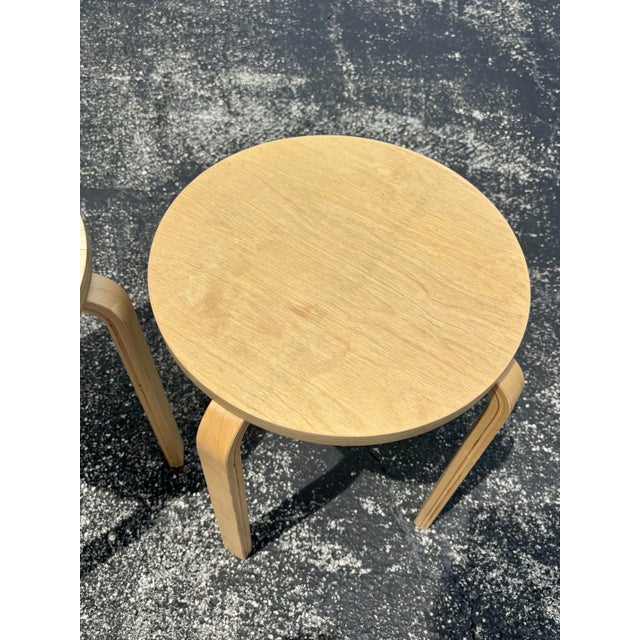 Wood 1990s Vintage Ikea Frosta Birch Plywood Stacking Stools, Pair For Sale - Image 7 of 7