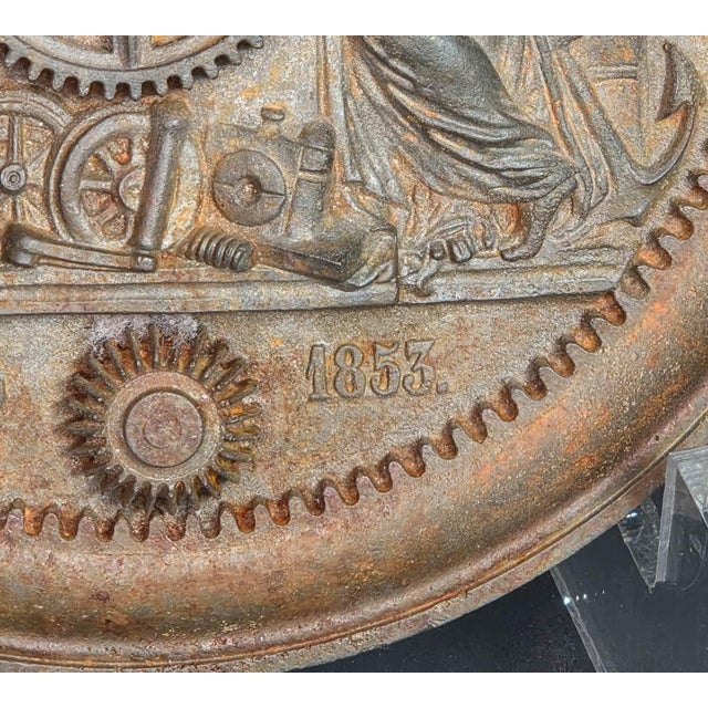 Antique Cast Iron 1853 Wall Hung Allegorical Plaque For Sale In Philadelphia - Image 6 of 12