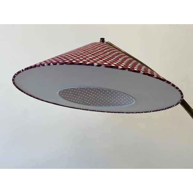 Large Mid-Century Arch Floor Lamp with Fabric Shade, Germany, 1950s For Sale - Image 9 of 11