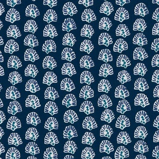 Robert Allen "Kola Stencil" Lapis Cotton Fabric: 6 Yards For Sale
