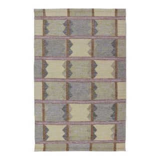 Modern Scandinavian Rug With Geometric Patterns by Keivan Woven Arts 3'10 X 6'6 For Sale