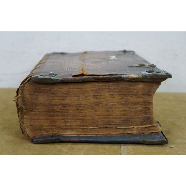 Rare Antique 18th Century Dutch Leatherbound Family Bible Old & New Testament For Sale - Image 13 of 14