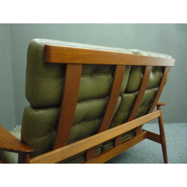 Danish Teak Leather Sofa by Arne Vodder for France & Son, 1960s For Sale - Image 10 of 14