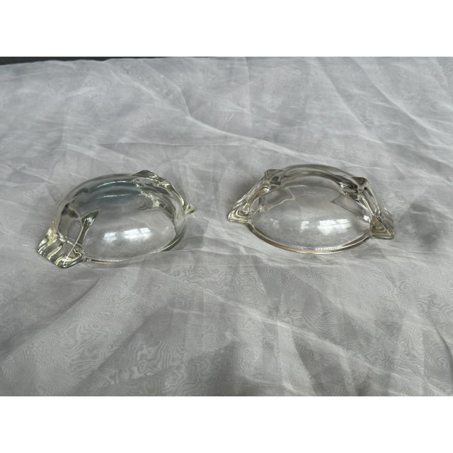 Art Deco Glass Ashtrays Set of 2 For Sale - Image 10 of 11