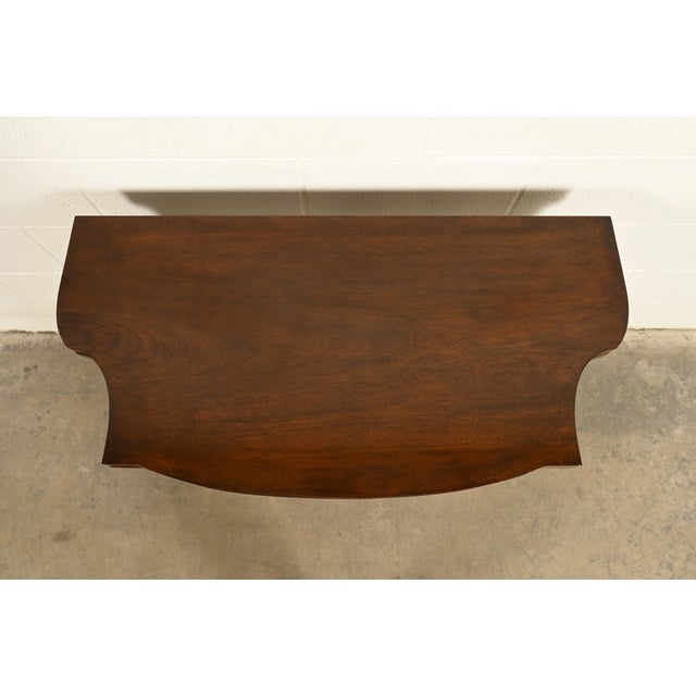 Baker Furniture Federal Inlaid Mahogany Flip-Top Console or Game Table For Sale - Image 12 of 17