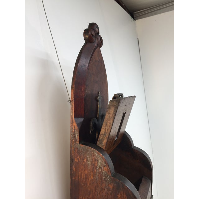 Antique Gothic Trefoil Walnut Donation Box With Lockable Swing Lid For Sale - Image 9 of 18