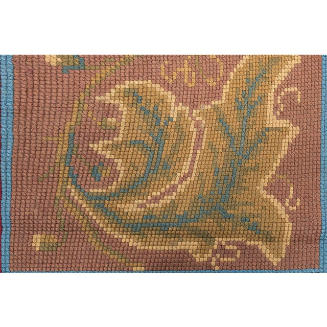 1880s Antique English Needlepoint Runner with Stylized Foliage and Floral Motif Size: 2'5" × 14'10" (73 × 452 cm) This...