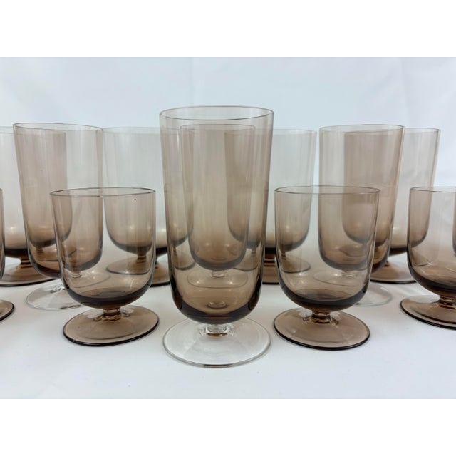 German Theresienthal Catalina Topaz Glassware, Set of 17 For Sale - Image 4 of 12