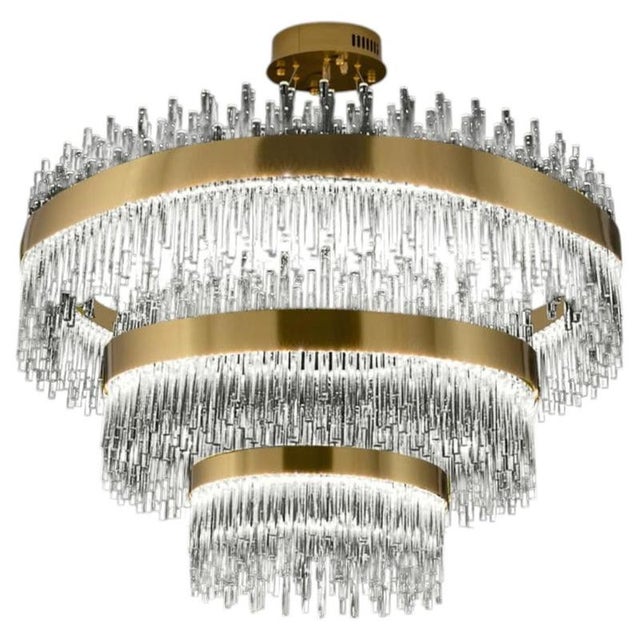 Collection Spiga Chandelier in Metal and Glass by Jago For Sale - Image 15 of 15