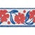 Contemporary Sample - Schumacher Adra Hand Blocked Tape in Red & Blue For Sale - Image 3 of 3