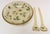Vintage salad set including tongs/servers and bowl by Bilmar (ca. 1970s, USA). Composed of inset leaves and glitter/golden...