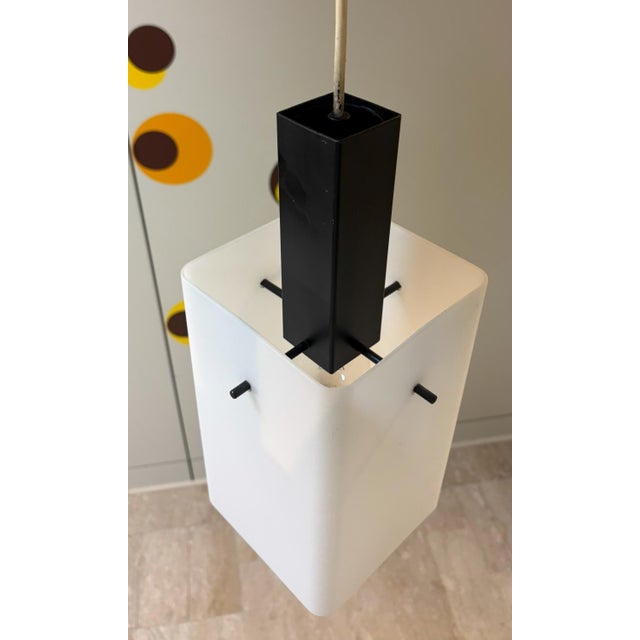 Vintage Opal Glass and Metal Pendant Lamps from Stilux Milano, 1960s, Set of 2 For Sale - Image 10 of 15