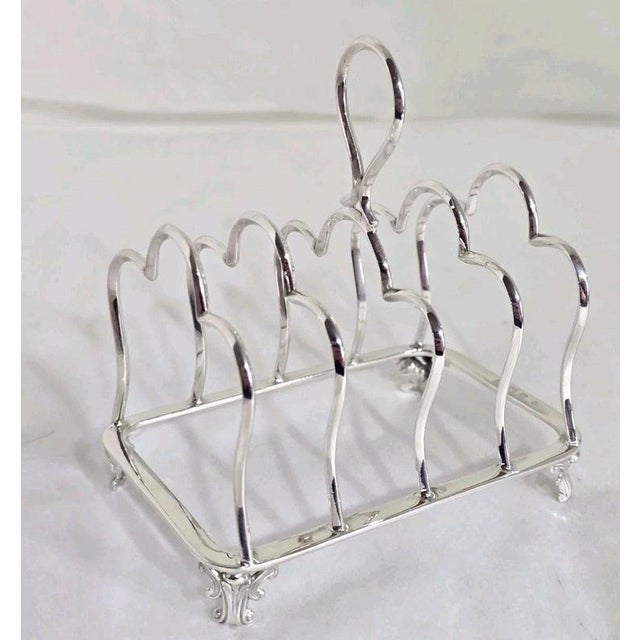 Silver Antique Edwardian Sterling Silver Five-Bar Toast Rack from Marples & Co., 1901 For Sale - Image 8 of 18