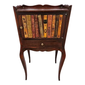 French Louis XV Faux Bookcase Nightstand or Side Table