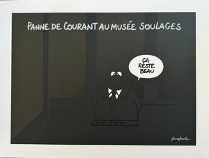 Pierre Soulages and Philippe Geluck, Power Outage at the Soulages Museum, Silkscreen Print