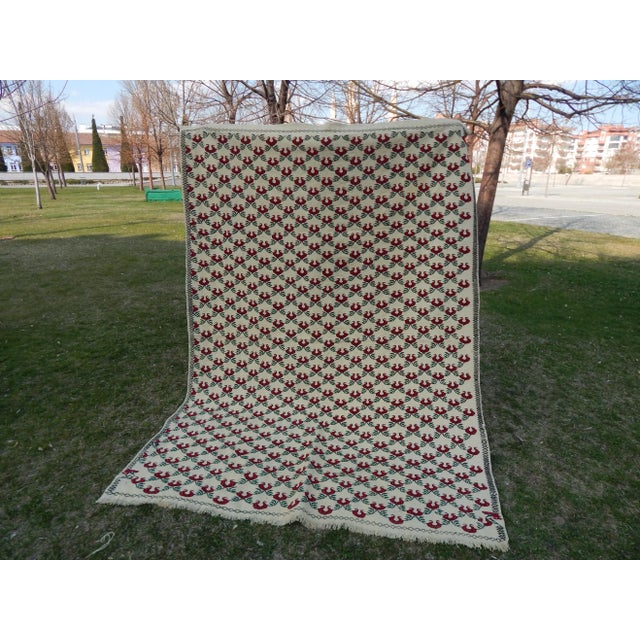 Vintage Turkish Kilim Rug 5'10" X 8' For Sale - Image 9 of 13