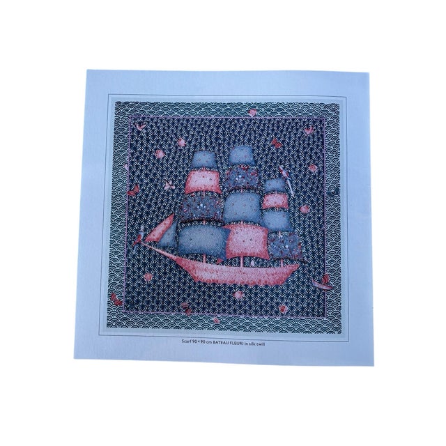 HermesHermes 2015 Collection Authentic Original Hermès Scarf Art Advertisement Lithograph Featuring Hermès Design For Sale In Miami - Image 6 of 9