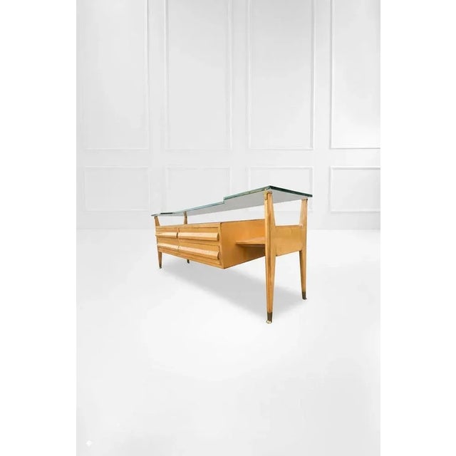 1950s Mid-Century Italian Wooden Chest of Drawers, 1950s For Sale - Image 5 of 6