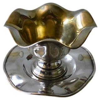 Silver Plated Sauce Bowl on Foot, Sweden, 1900s For Sale