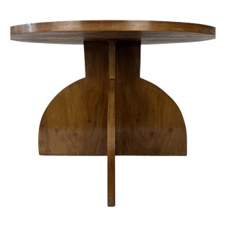 Art Deco Modernist French Walnut Occasional Side Table, 1930s For Sale
