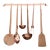 Vintage Solid Copper Kitchen Utensil Set With Hanging Rack, 7 Pieces For Sale
