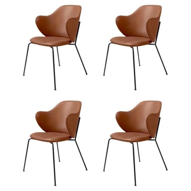 Brown Leather Lassen Chairs by Lassen, Set of 4 For Sale - Image 6 of 6