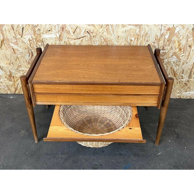 Brown Mid-Century Danish Teak Sewing Box Side Table For Sale - Image 8 of 13