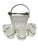 Mid-Century Modern Mid 20th Century Glass Faux Oak Wood Pale Ice Bucket - A Set of 7 For Sale - Image 3 of 9