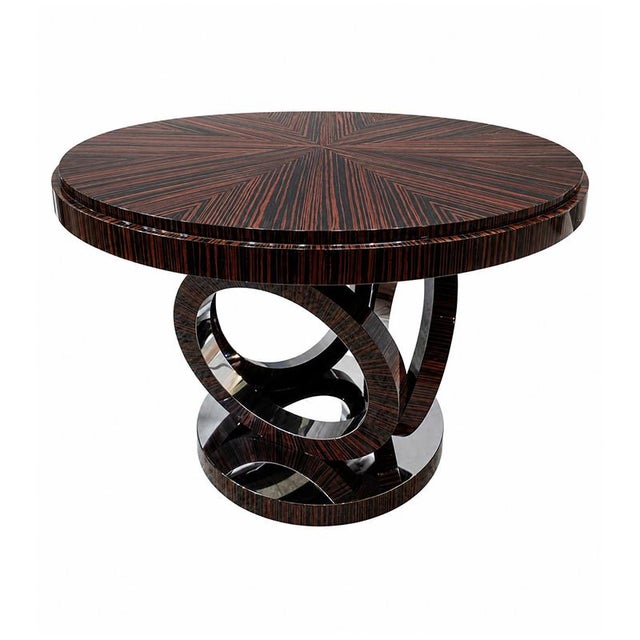 Vintage Round Wooden Table, 1980s For Sale - Image 4 of 5