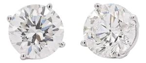 Gia Certified 8.02 Carat Tw Natural Round Cut Diamond Stud Earrings - 2 Pieces