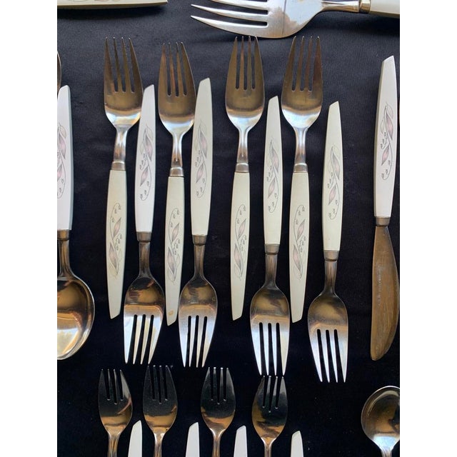 1960s 1960s Kaysons Lily of the Valley Stainless Golden Rhapsody Flatware Japan - 57 pcs For Sale - Image 5 of 12
