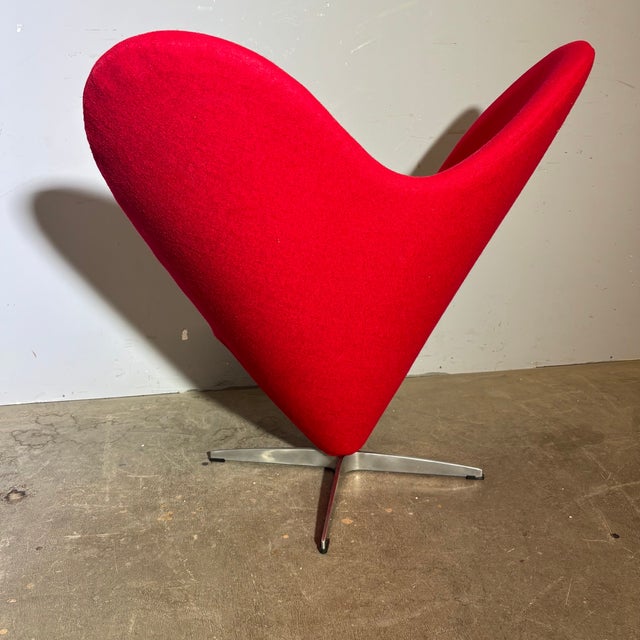 Textile Heart Cone Chair in Red by Verner Panton, 1970s For Sale - Image 7 of 9