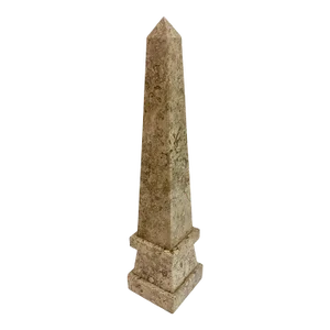 Vintage French Art Deco Fossil Marble Obelisk