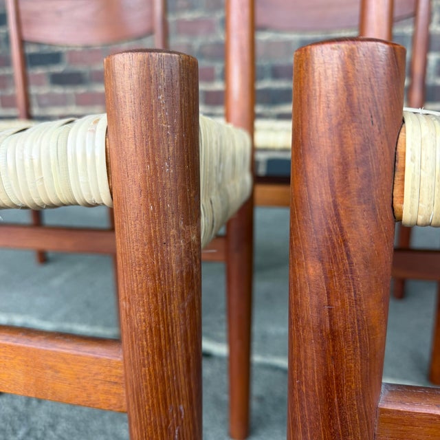 Set of 6 Hans Wegner Teak Dining Chairs With New Rushed Seats Ch-40 Teak For Sale - Image 10 of 12