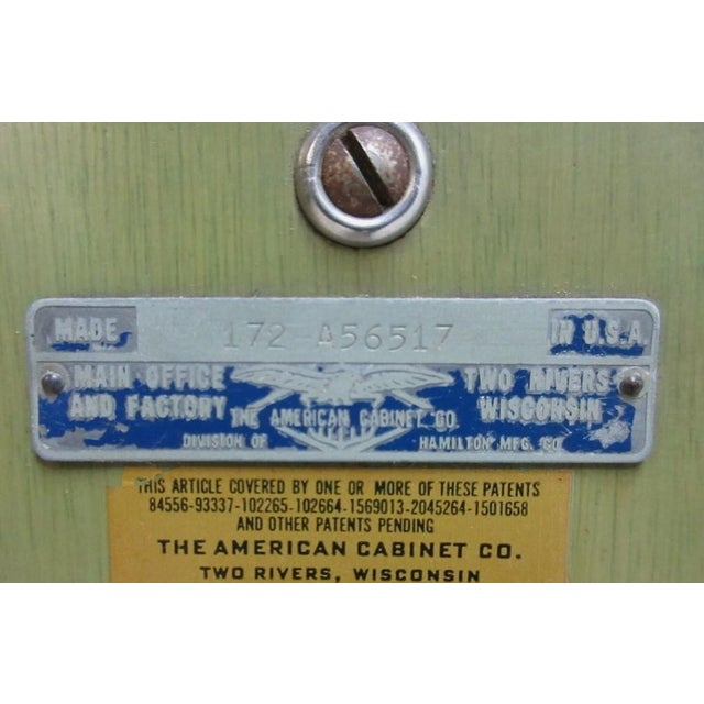 1940s Art Deco Dental Cabinet Industrial Medical Chest Dresser Green Stain For Sale - Image 10 of 11