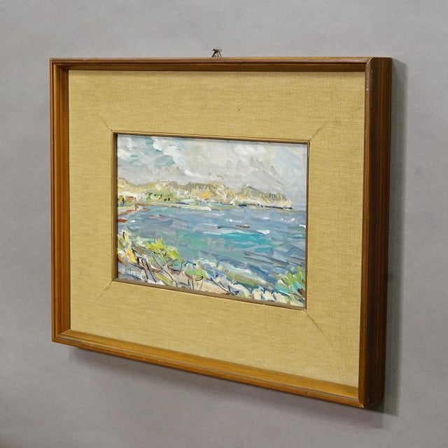 Alexander Michael Oil Painting of a Coastal Landscape in Moreira, Spain 1986 This expressive painting by Alexander...