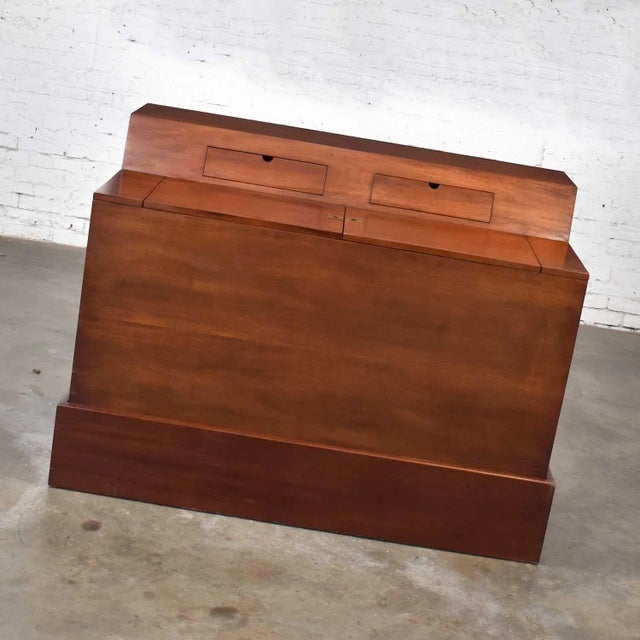 Mid 20th Century Vintage MCM Art Deco Style Entry Desk or Dry Bar Mahogany by Ima s.a. Bogota, Colombia For Sale - Image 5 of 13